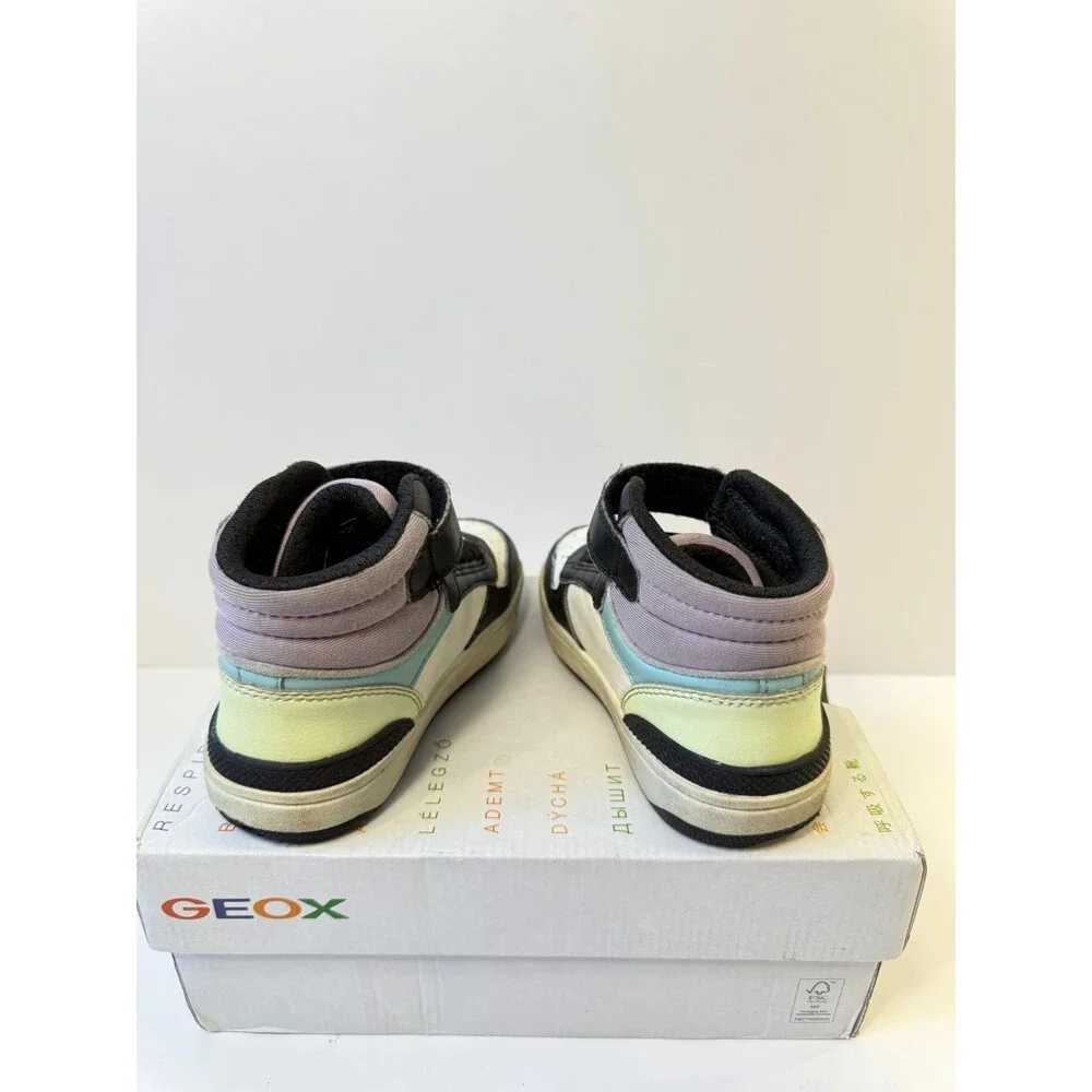 Geox J Washiba Girl (Toddler/Little Big Kid) Sneakers, Black/Multicolor 1, US 10